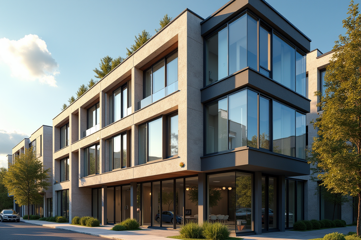 Façade moderne d un bâtiment rénové avec architecture historique