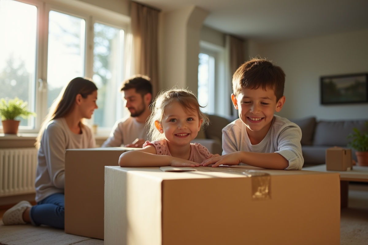 Famille emmenage dans un appartement moderne à Mille
