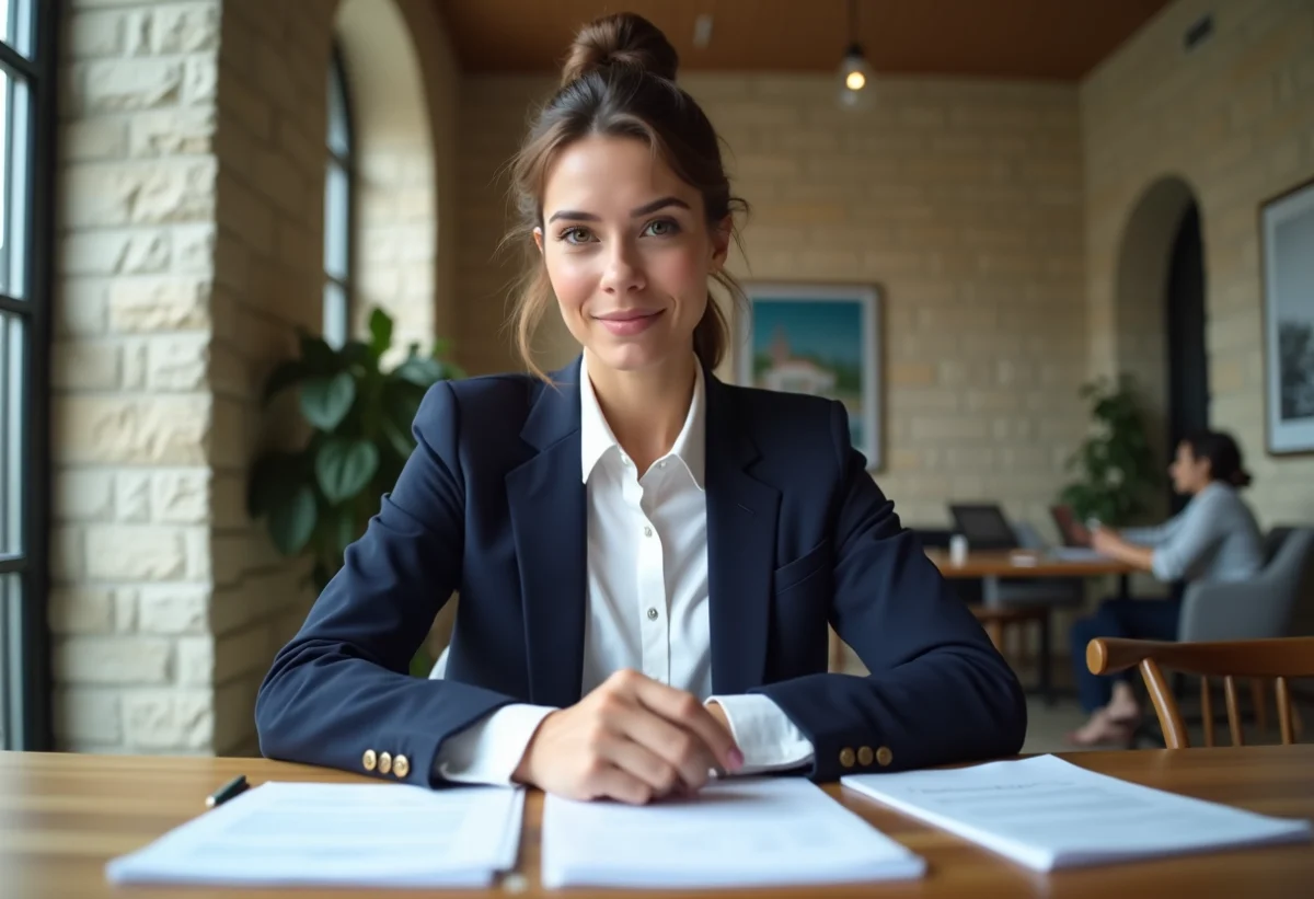 Jeune femme d'affaires à Lyon en réunion