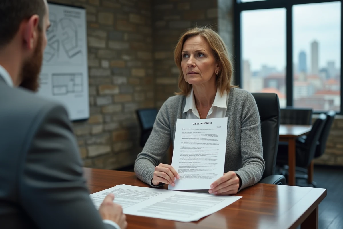 Femme en business casual discutant avec son avocat autour d