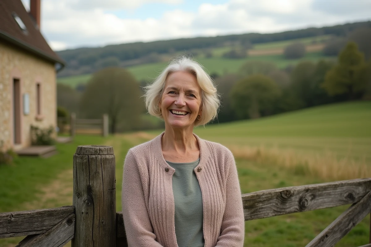 Femme souriante pr&egrave;s d