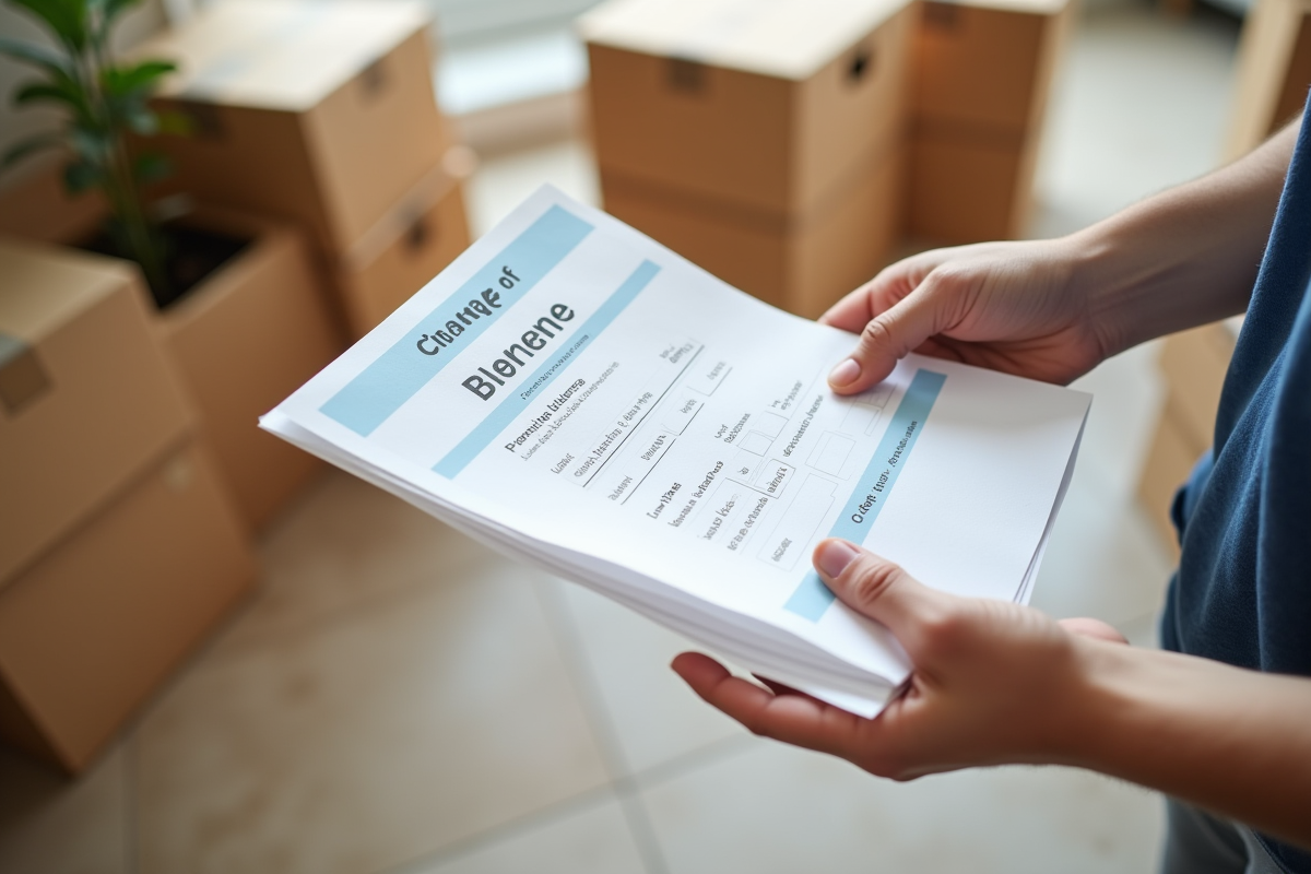 Mains tenant un formulaire de changement d