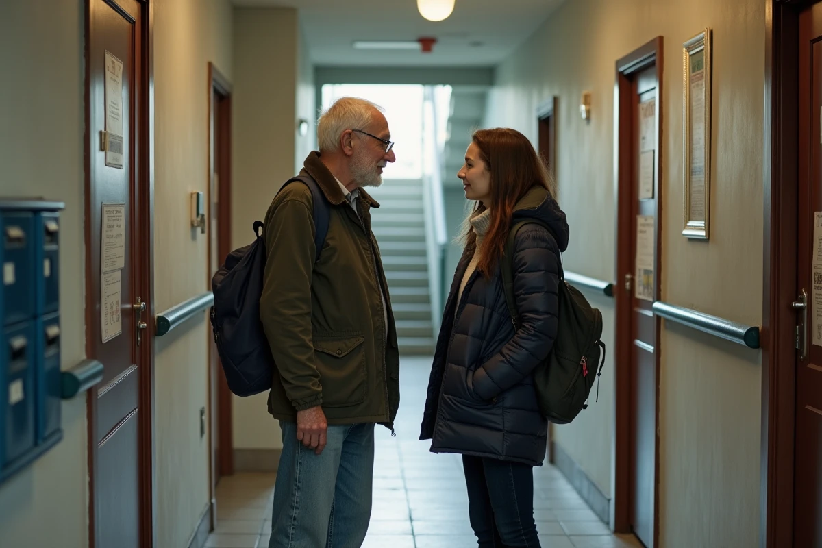 Homme et femme discutant dans l